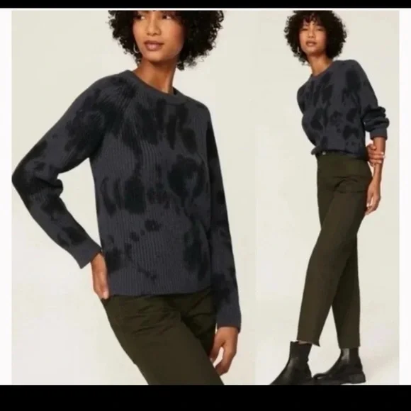 RAILS VENUS in IRON BLACK TIE DYE Sweater Size Medium in cotton/cashmere - Picture 2 of 12